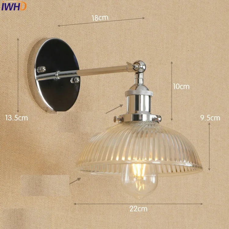 Antique Brass Wall Light Fixtures Glass Industrial Swing Long Arm