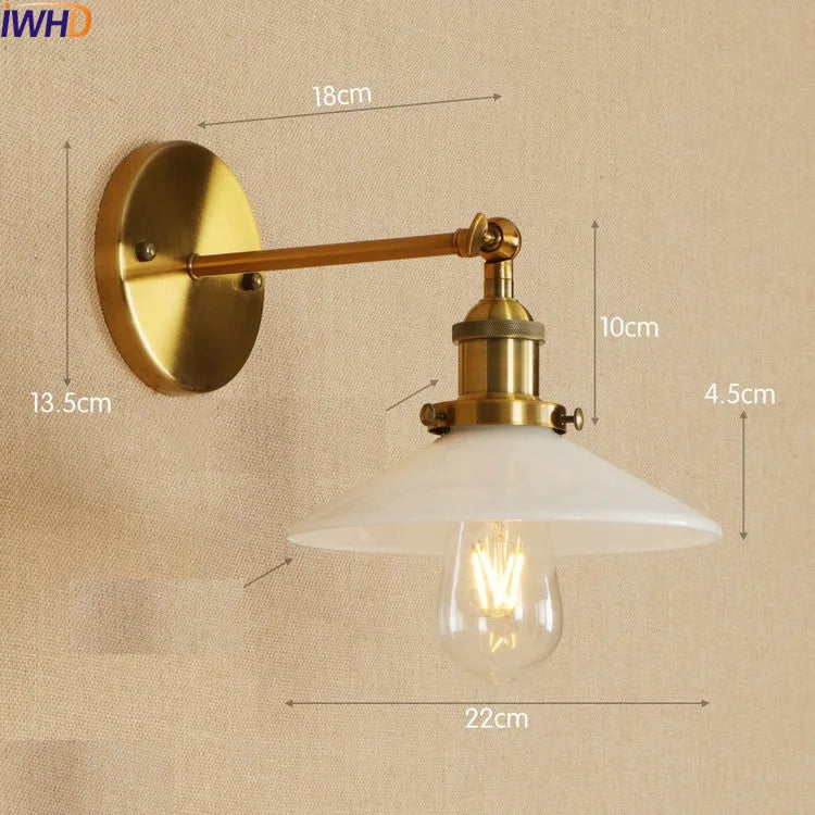 Antique Brass Wall Light Fixtures Glass Industrial Swing Long Arm