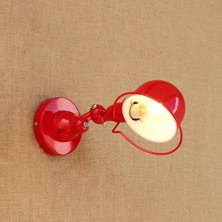 Red Loft Style Retro LED Wall Light Fixtures Adjustable Swing Arm Lamp