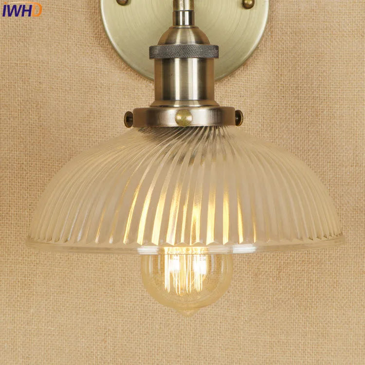 Antique Brass Wall Light Fixtures Glass Industrial Swing Long Arm