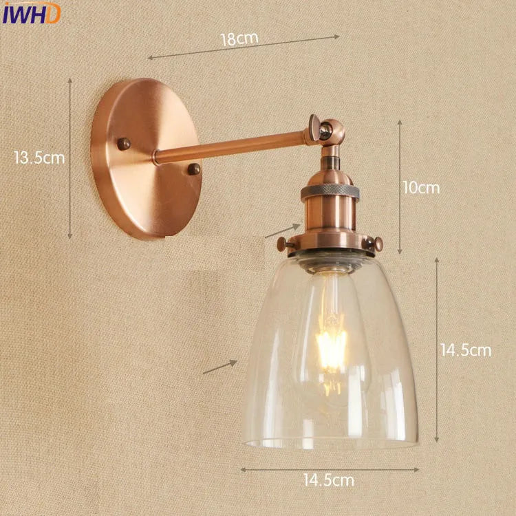 Antique Brass Wall Light Fixtures Glass Industrial Swing Long Arm