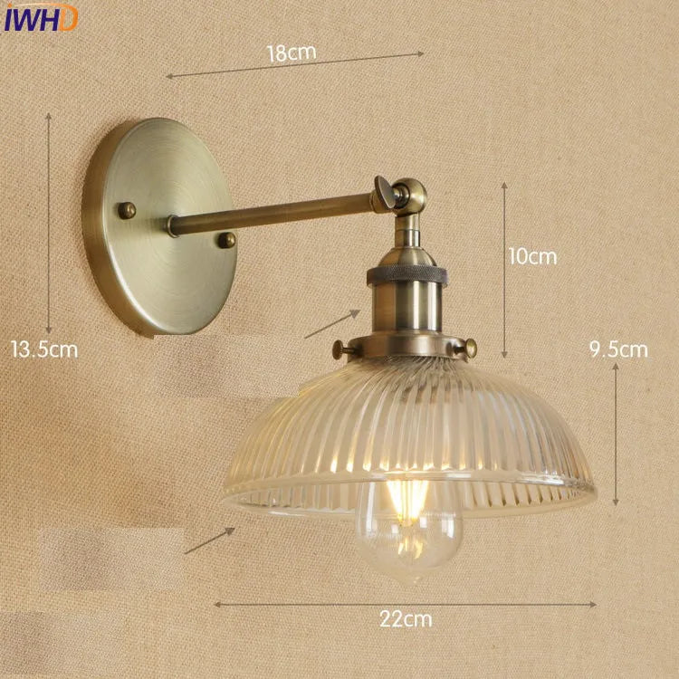 Antique Brass Wall Light Fixtures Glass Industrial Swing Long Arm