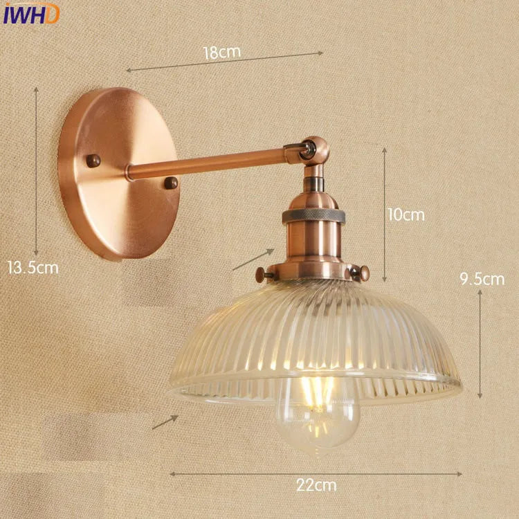 Antique Brass Wall Light Fixtures Glass Industrial Swing Long Arm