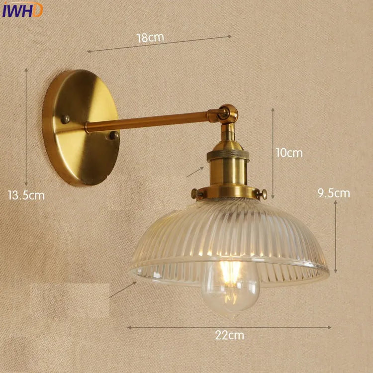 Antique Brass Wall Light Fixtures Glass Industrial Swing Long Arm