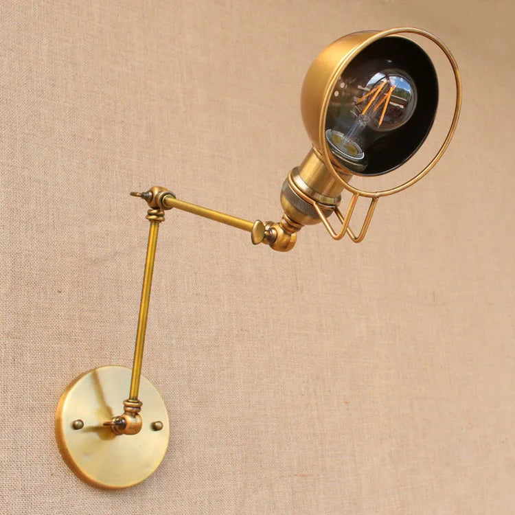 Nordic Brass Retro Loft Style Industrial Vintage Wall Lamp Adjustable