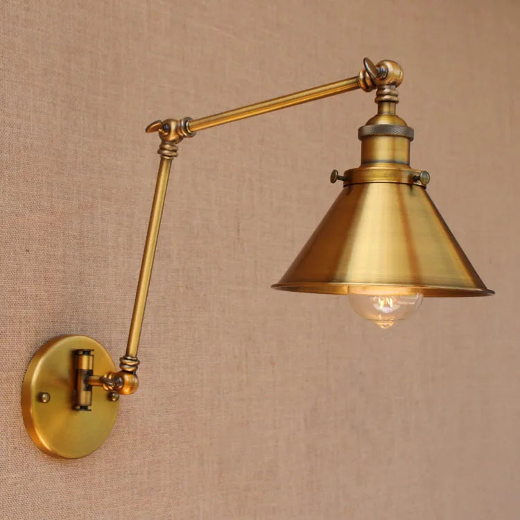 Nordic Brass Retro Loft Style Industrial Vintage Wall Lamp Adjustable