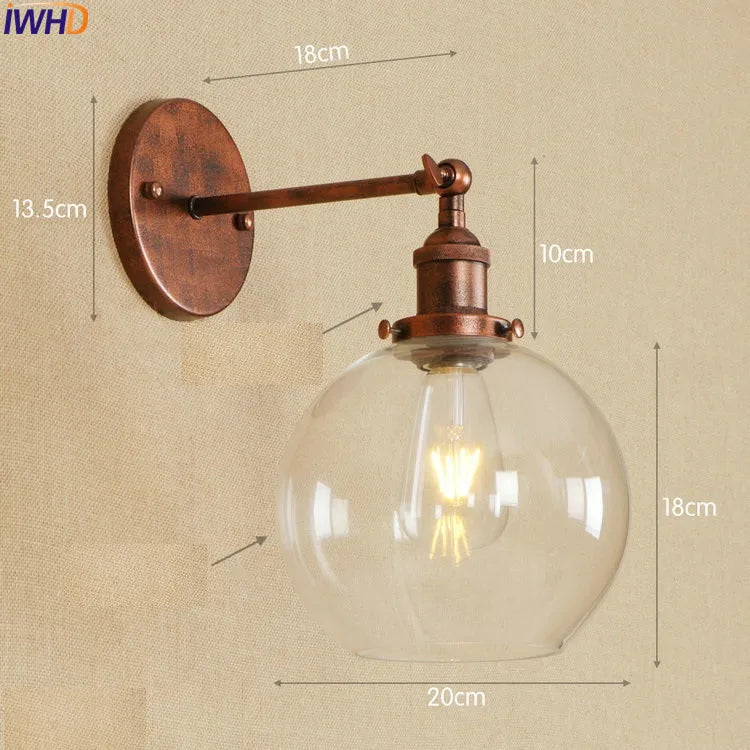Antique Brass Wall Light Fixtures Glass Industrial Swing Long Arm