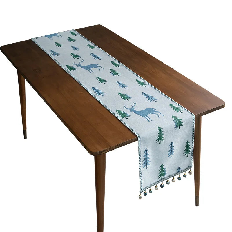 Winter Holiday Elk Table Runner