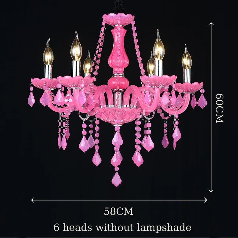 Red Wedding Chandelier Luxury Crystal Pendant Light for Foyer Bedroom