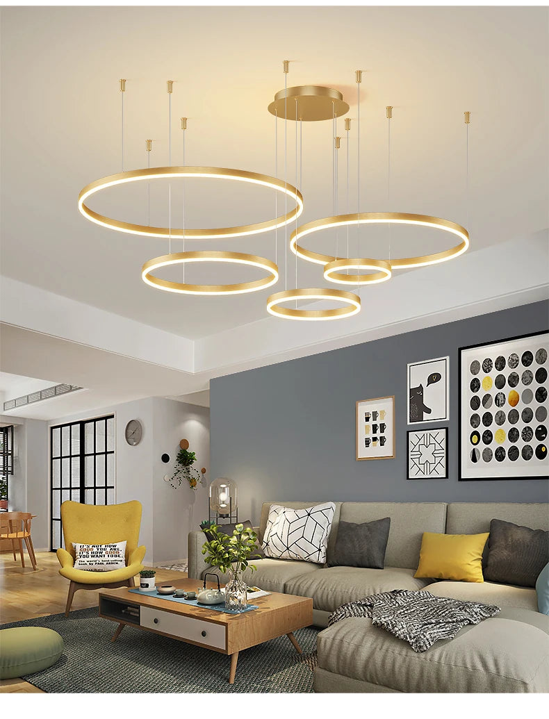 Modern Circular Ring LED Chandelier