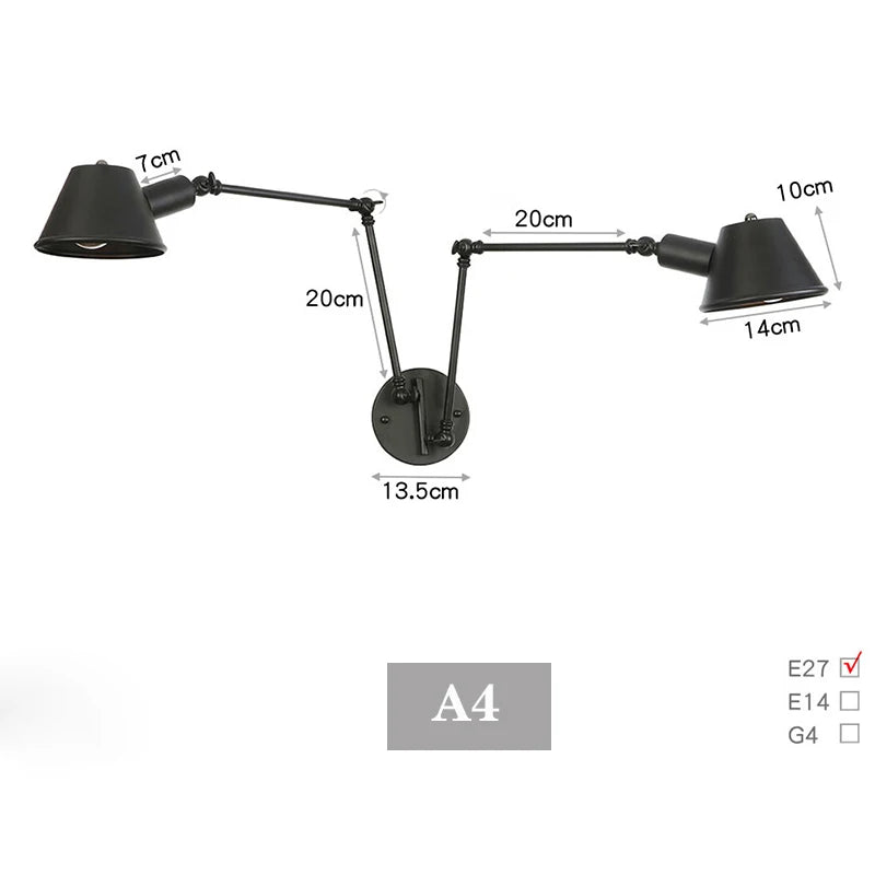 Rustic Swing Arm Wall Lamp