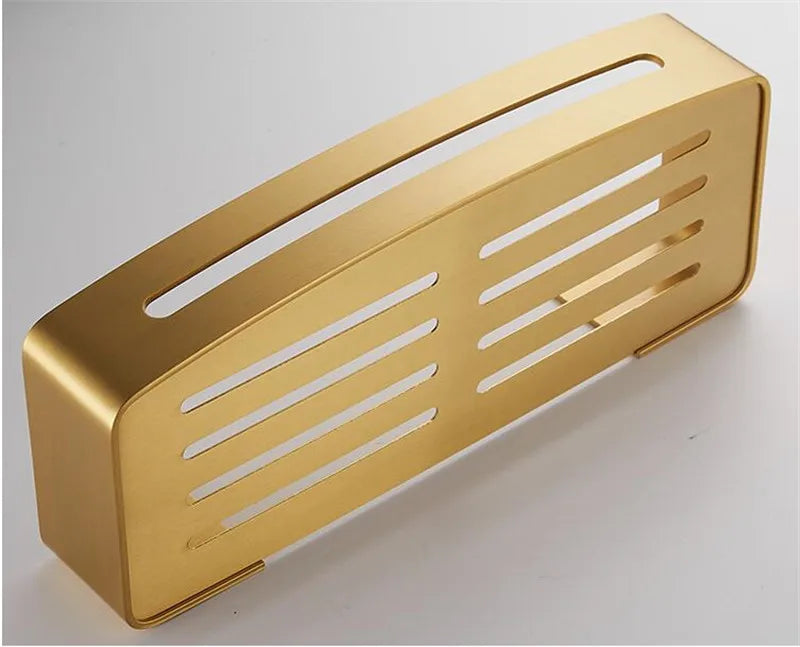 Brushed Gold Bathroom Corner Shelf