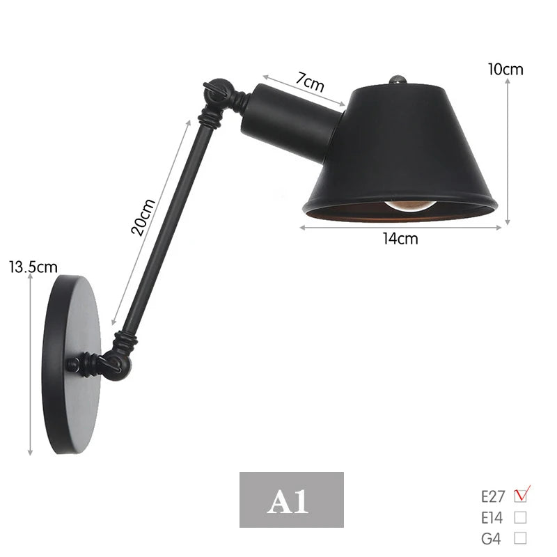 Rustic Swing Arm Wall Lamp