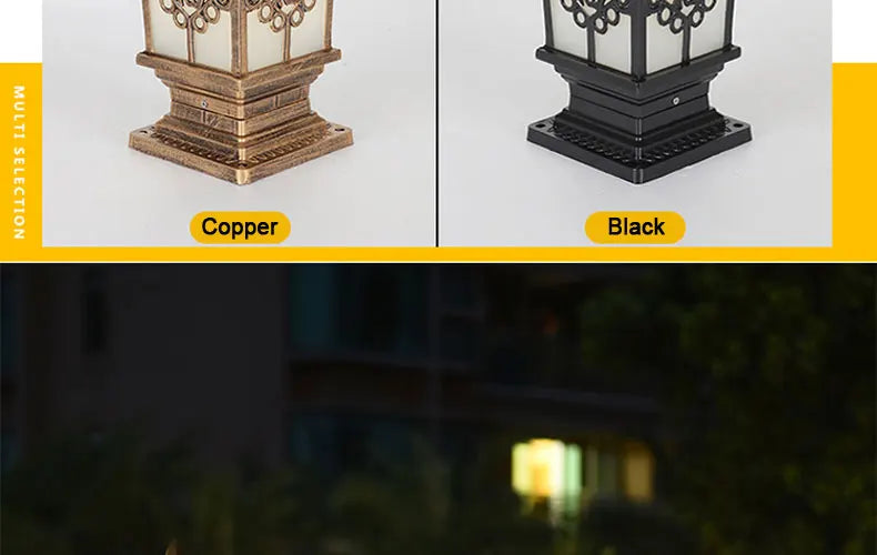 Solar LED Light Outdoor Garden Decoration Column Lamp Waterproof Street