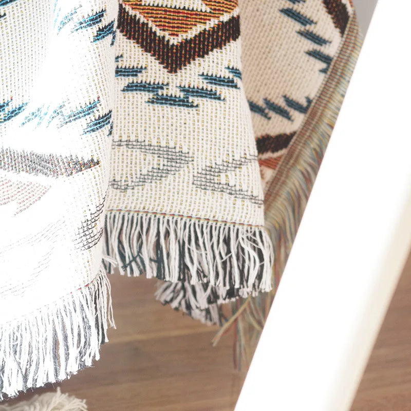 Nordic Plaid Knit Sofa Blanket