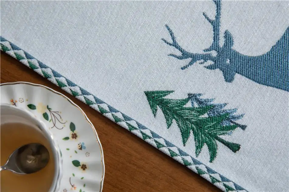 Winter Holiday Elk Table Runner