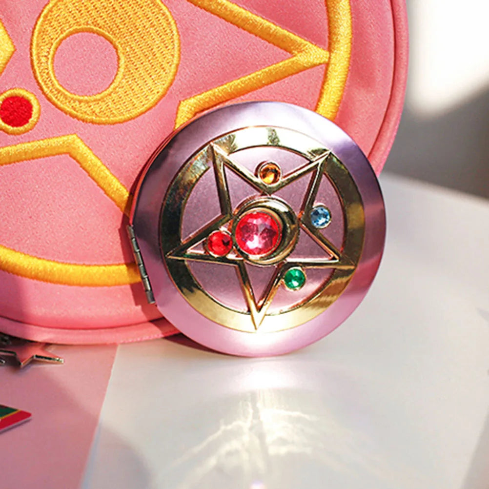 Portable Crystal Star Folding Makeup Mirror