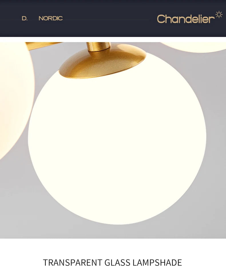 Gold Glass Ball Pendant Light