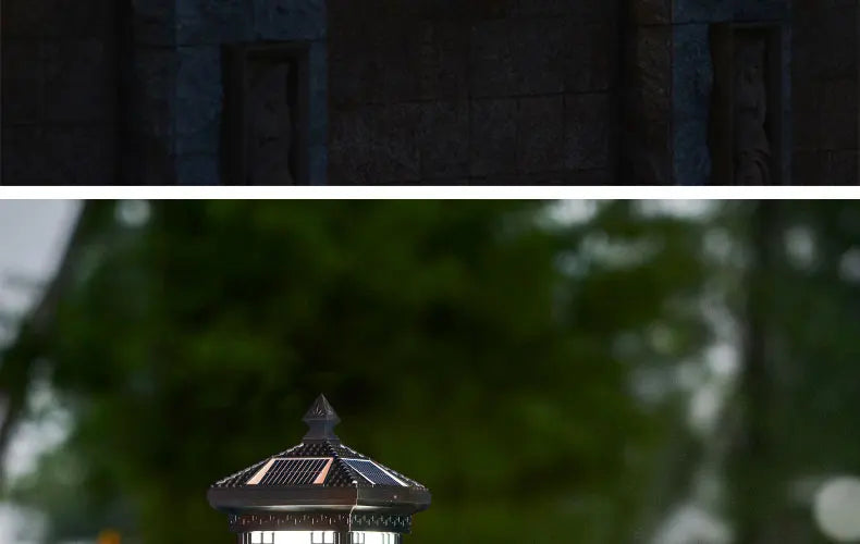 Solar LED Light Outdoor Garden Decoration Column Lamp Waterproof Street