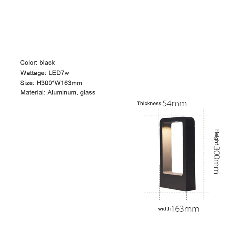 7W Aluminum LED Garden Bollard Lawn Light