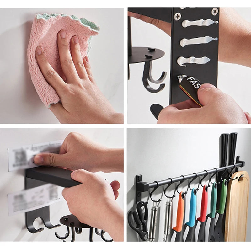 Wall Mounted Kitchen Hook Rack