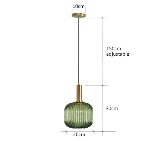 Retro Colored Glass Pendant Light