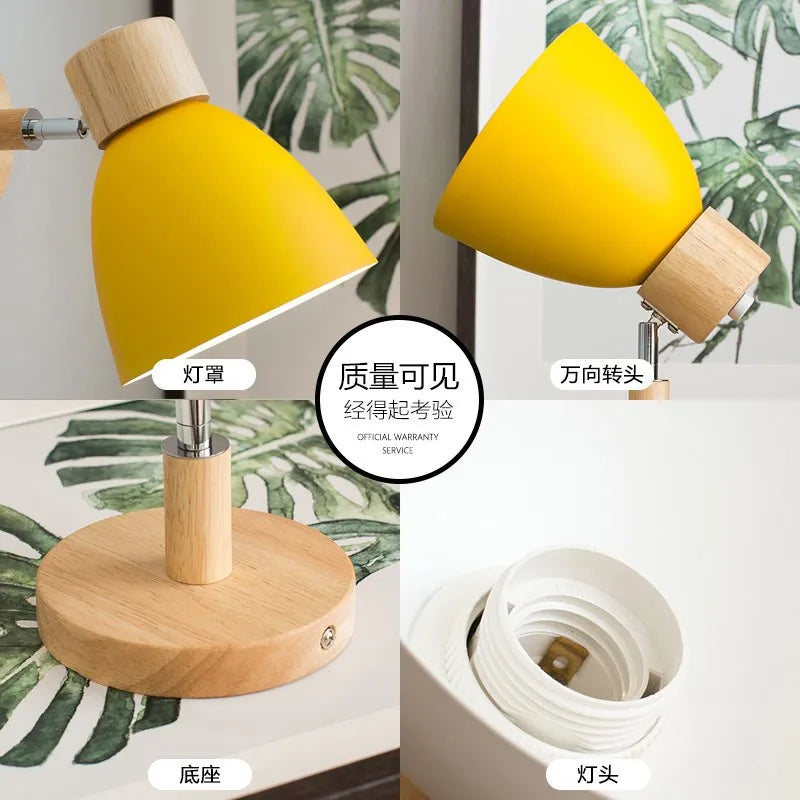Wooden Nordic Wall Lamp With Switch Modern Wall Sconce