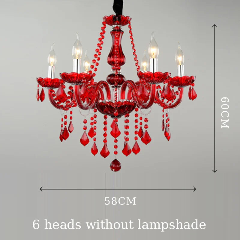 E14 Luxury Crystal Chandelier Green Wedding Parlor Bedroom Villa