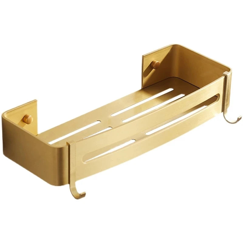 Brushed Gold Bathroom Corner Shelf