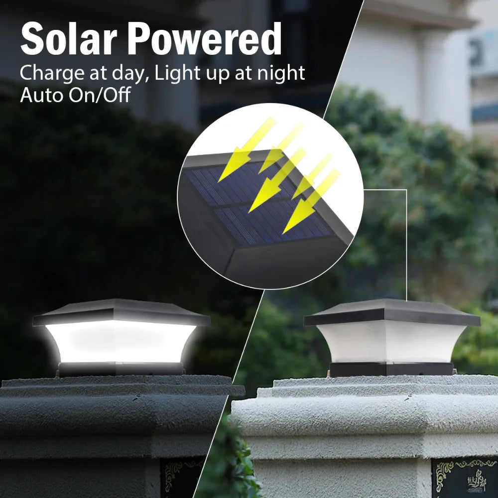1-4pcs Solar Light Outdoor LED Post Deck Cap Fence Landscape Lamp