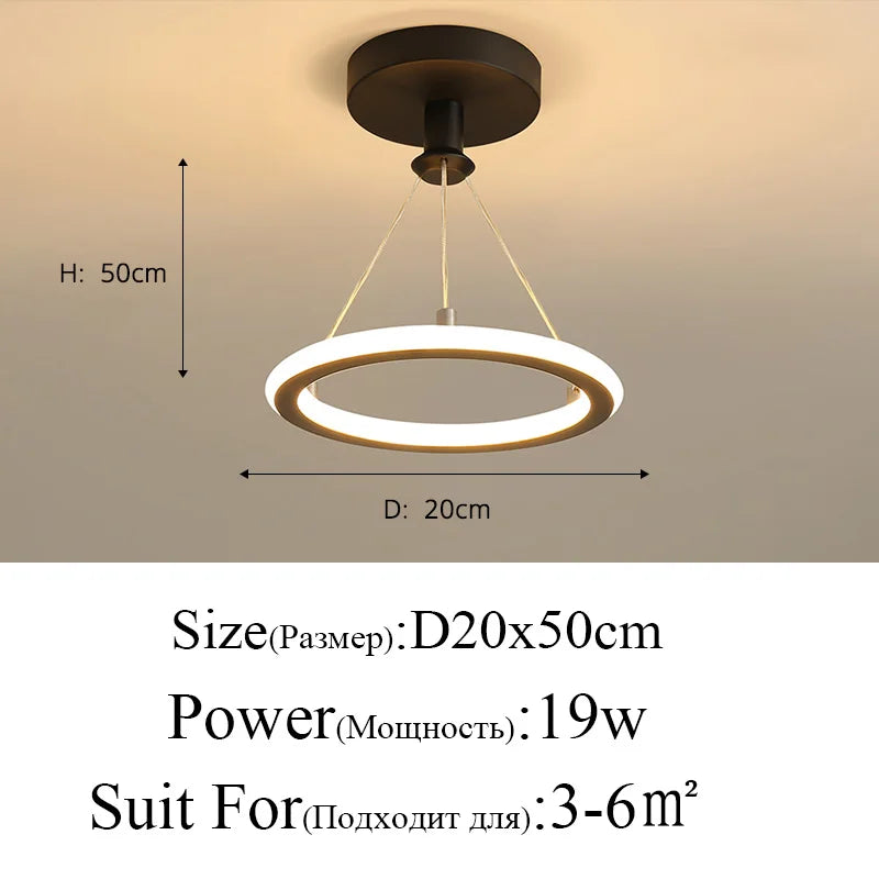 Gold and Black Aisle LED Chandelier