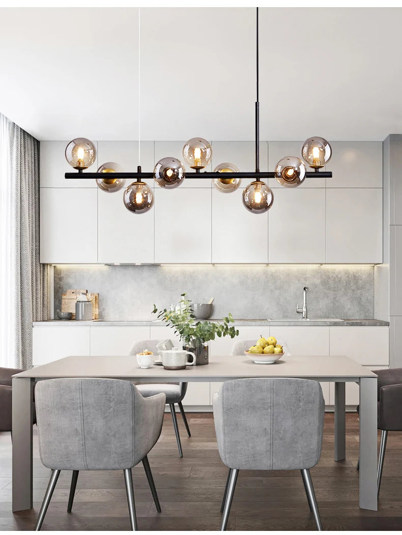 Gold Glass Ball Pendant Light