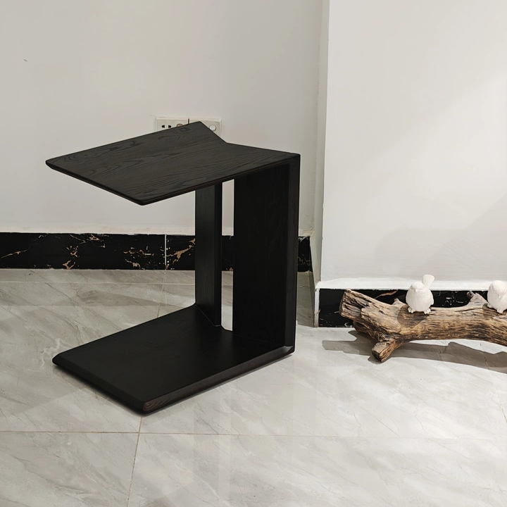 Modern Minimalist Triangle Rectangle Ash Wood Side Table For Living Room