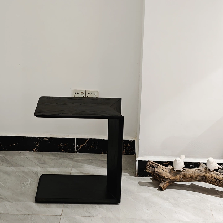 Modern Minimalist Triangle Rectangle Ash Wood Side Table For Living Room