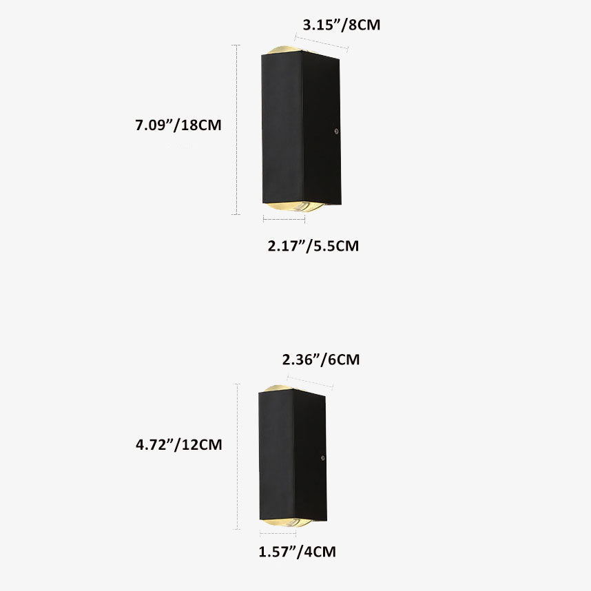 Modern Rectangular LED Outdoor Wall Sconce Lamp
