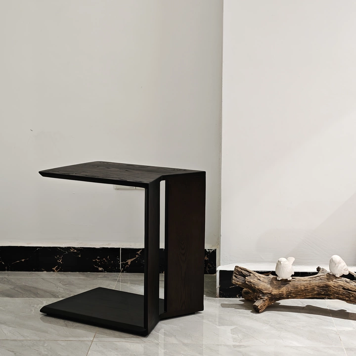 Modern Minimalist Triangle Rectangle Ash Wood Side Table For Living Room