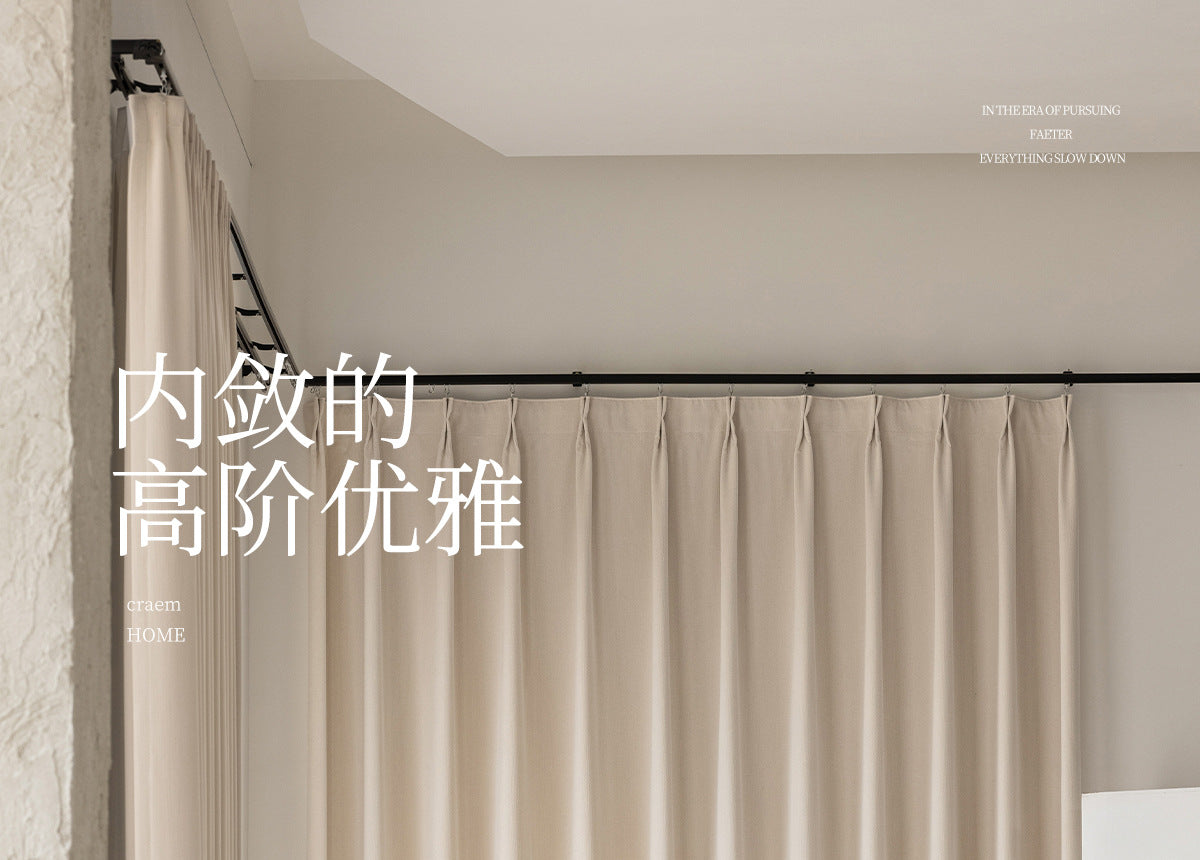 Custom Size French Chenille Cream White Velvet Curtain Modern Simple