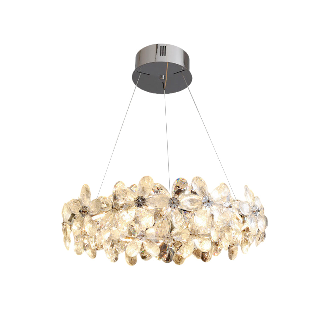 Flower Garland Crystal Chandelier, Chrome K9 Crystal Ceiling Light 14