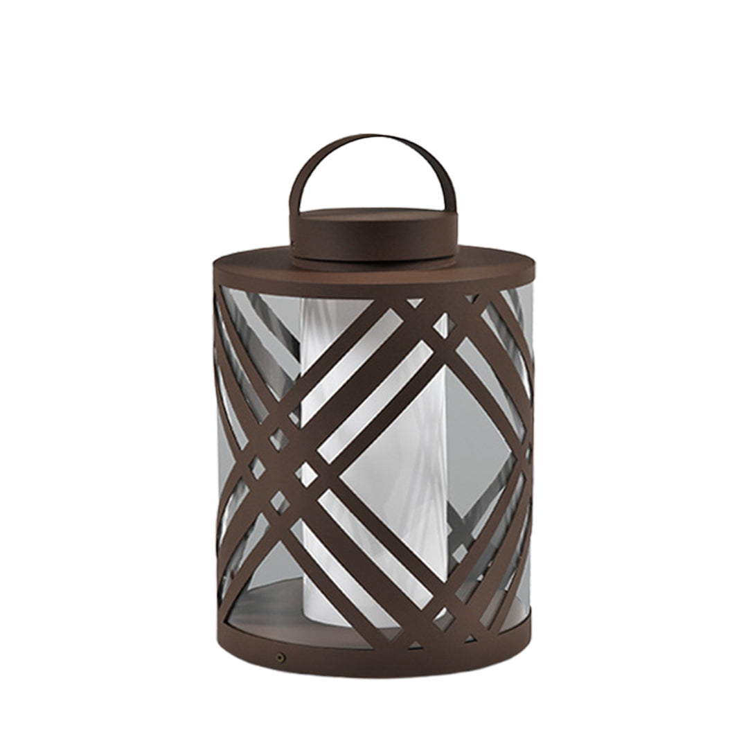 Crisscross Lattice Landscape Light, Coffee Stainless Steel Lamp