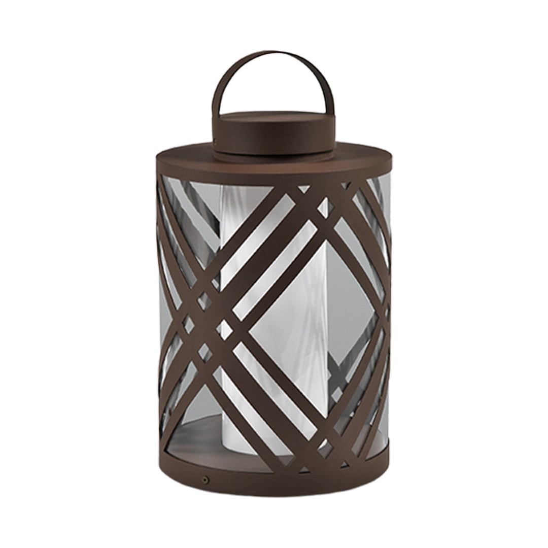 Crisscross Lattice Landscape Light, Coffee Stainless Steel Lamp