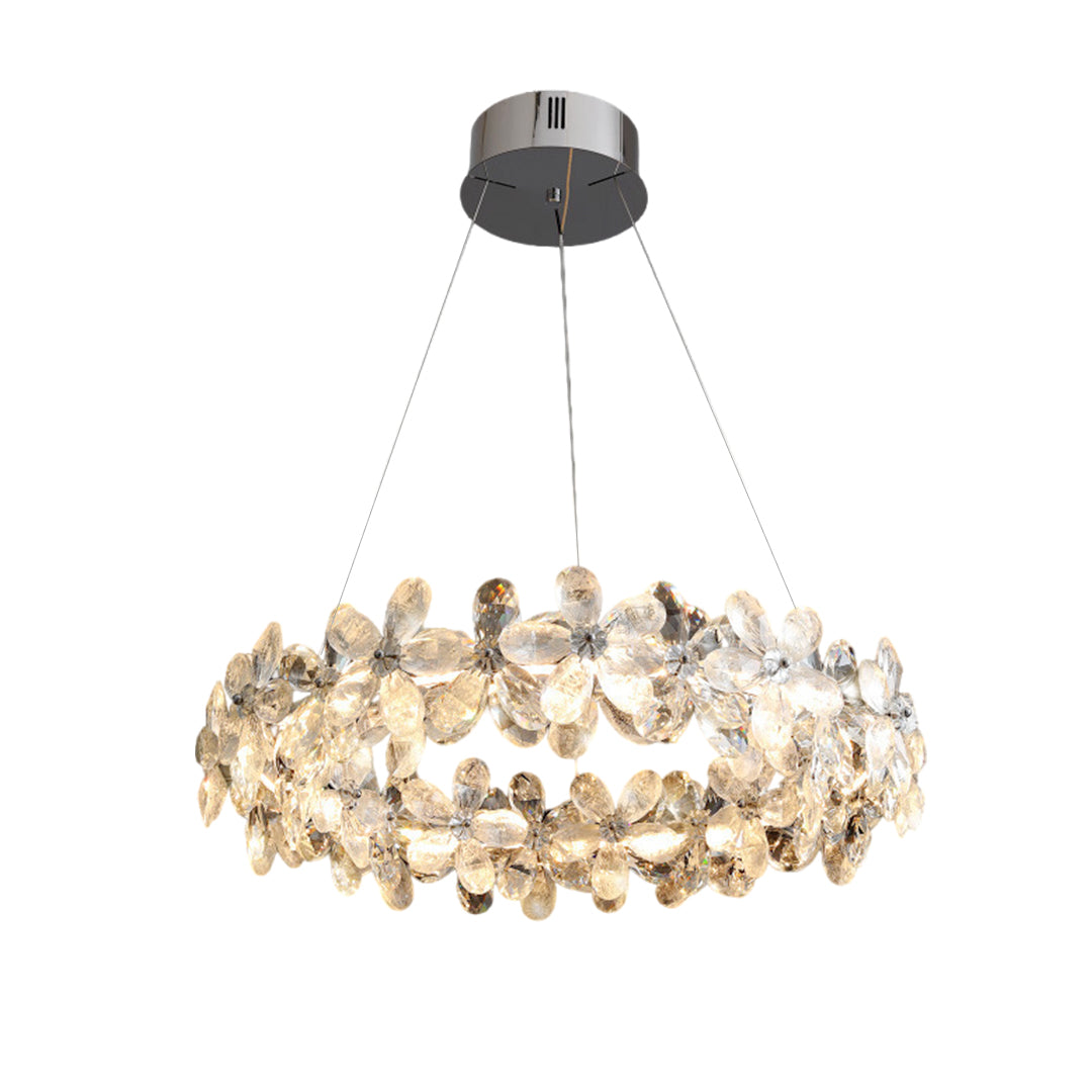 Flower Garland Crystal Chandelier, Chrome K9 Crystal Ceiling Light 13