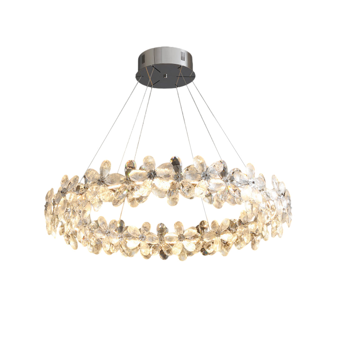 Flower Garland Crystal Chandelier, Chrome K9 Crystal Ceiling Light 12