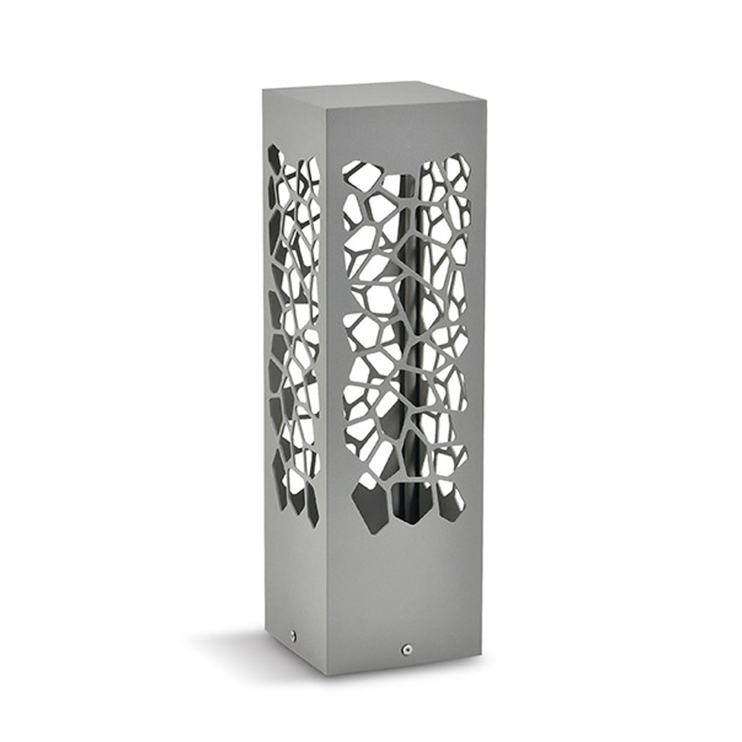 Pebble Cutout Bollard Light, Sand Gray Aluminum Landscape Light