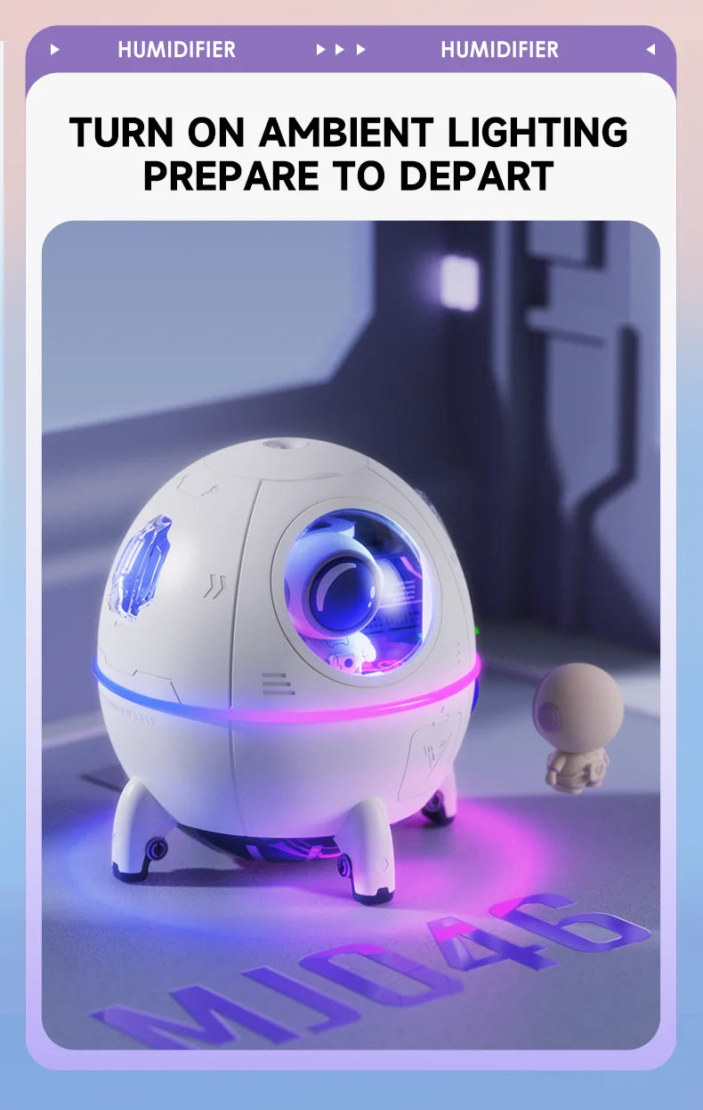 220mL Space Capsule Air Humidifier USB Plug in Rechargeable Mist