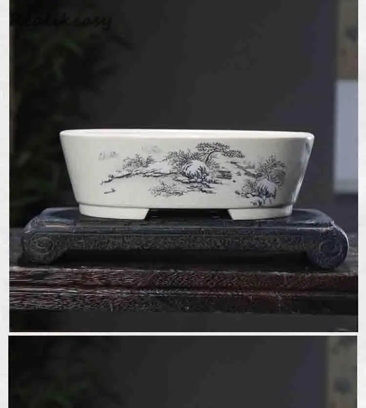 6Size Purple Sand Flower Pot Ceramic Bonsai Pot Handmade