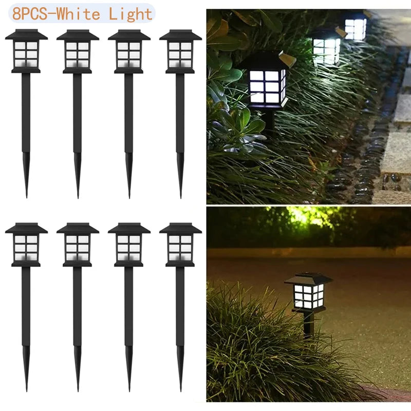 8 Pack Solar Pathway Garden Lights Outdoor Waterproof Landscape