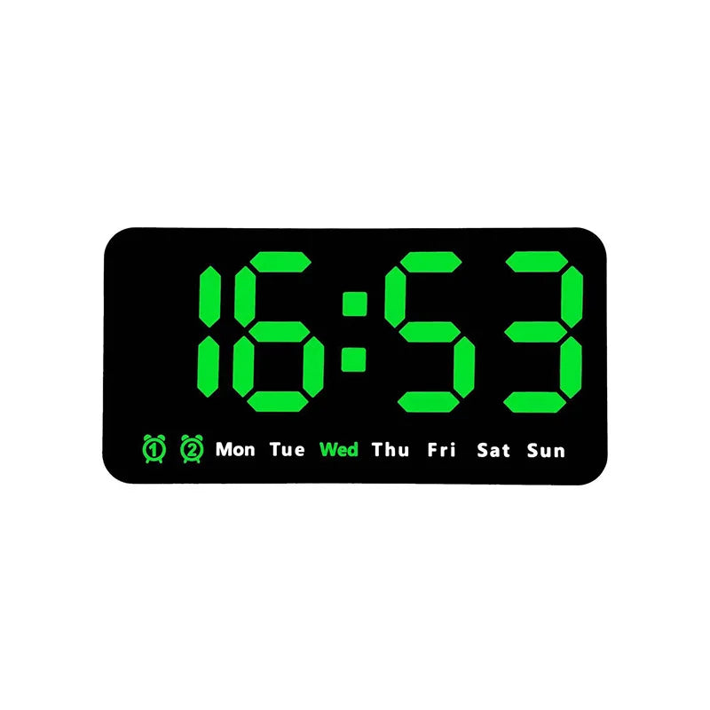 Voice Control Large Digital Wall Clock Temperature Date Week