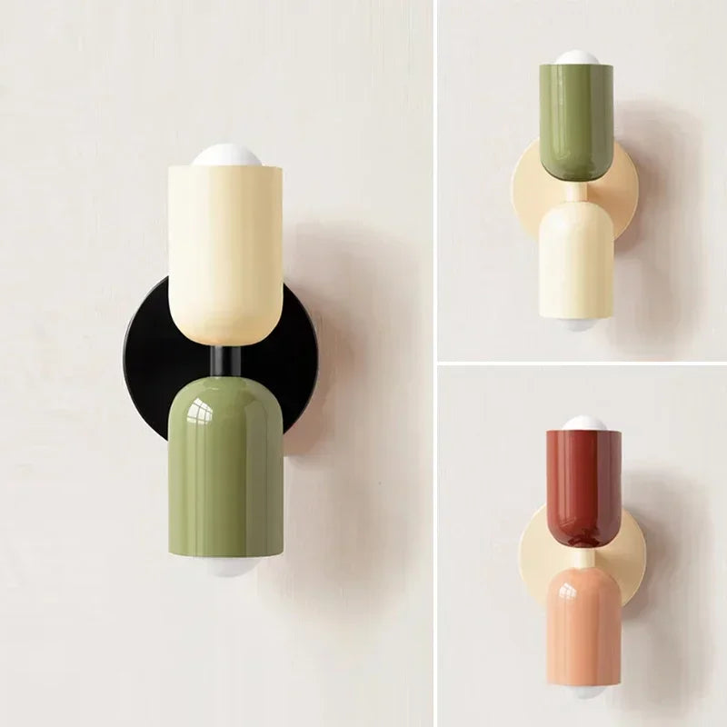 Colorful bedside wall lamp Nordic living room corridor Wall light