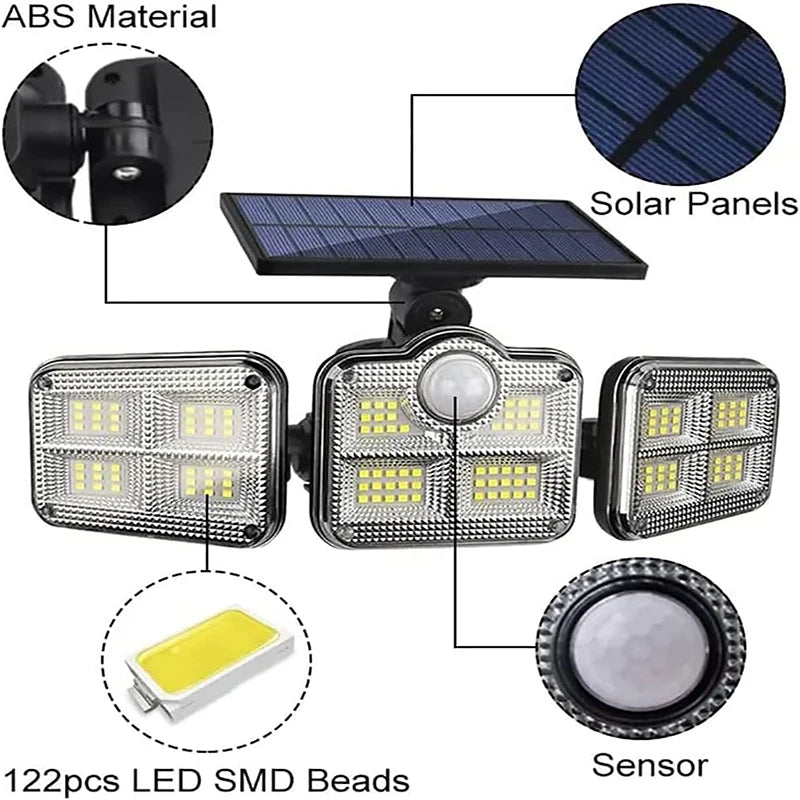 4 Head Solar Motion Sensor Light