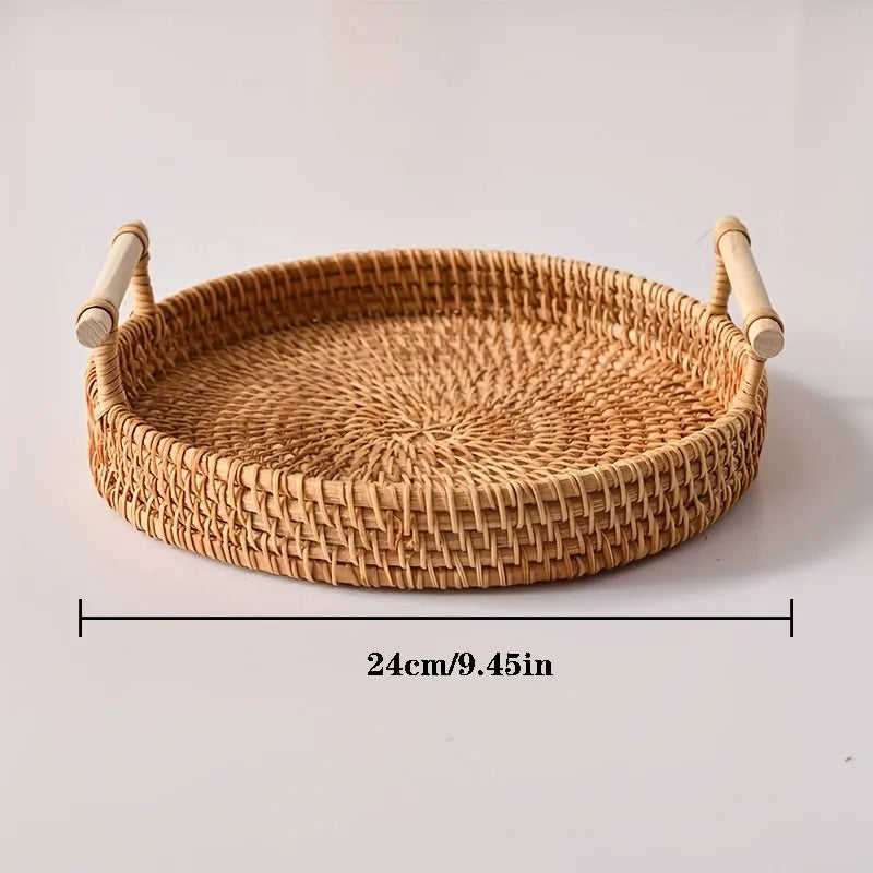 Handwoven Rattan Storage Tray